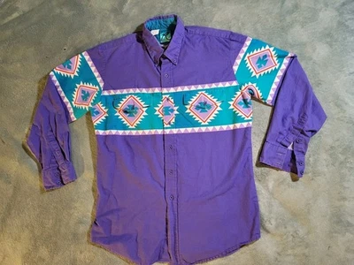 Vintage 80s Roper Western Long Sleeve Button Up Shirt Brush popper Style Large  - Image 1 of 4
