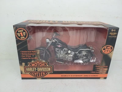 (NEW) 2002 Harley Davidson Fatboy  1:10 Ertl American Muscle 33167 Motorcycle  - Image 1 of 4