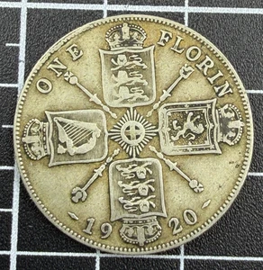 Florín Gran Bretaña 1920 0,5000 plata - ASW 0,1818 OZ - Imagen 1 de 2