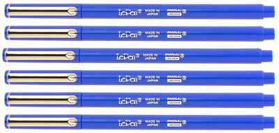 Marvy Uchida Le Pen 6 Pc Blue 0.3mm Smooth Micro Fine Plastic Point LePen - Image 1 of 2