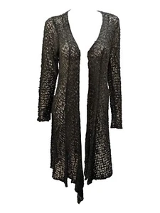 Cárdigan tejido boho a ganchillo hecho a mano para mujer chaqueta larga talla libre UK 8-20 - Imagen 1 de 1