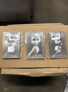 LOTE DE 3 - W35059-SN Placa de Cubierta Dúplex con Cuentas de Níquel Satinado - Imagen 1 de 2