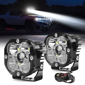 2X 3inch Laser LED Work Light Pods Spot Fog Lamp Offroad Driving 4WD UTV Truck - Picture 1 of 12