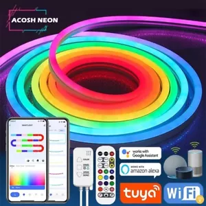 TUYA Neon LED Strip Lights 12-24V 84LEDs/M Silicone Neon Rope Light with Music - Picture 1 of 7