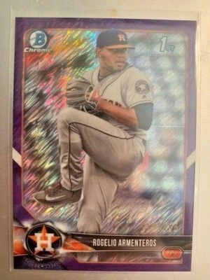 2018 Bowman Chrome Rogelio Armenteros 1st Rookie Purple Shimmer Refractor /655 - Image 1 of 2