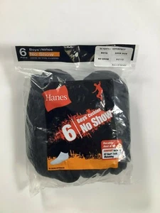 Hanes schwarze unsichtbare Jungensocken 9-2,5/6 Paar NEU! - Bild 1 von 2