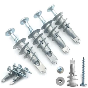 5/60PCS #8 Self-Drilling Drywall Anchors and Screws Kit Heavy Duty Wall Hanging - Picture 1 of 7