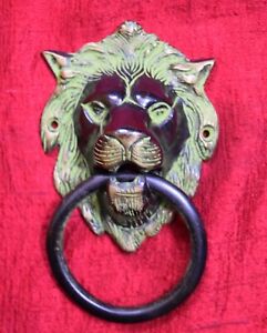 King Lion Knocker Brass Metal Handicrafts Animal Home Living Door Decoration M36