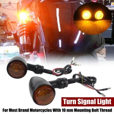 Luces indicadoras LED de señal de giro de aluminio intermitentes 10 mm negro motocicleta Foto 1 de 4