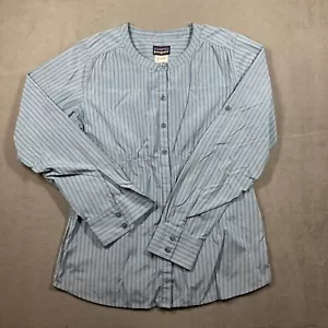 Patagonia Damengröße 8 Langarm gestreifte Bluse mit Knopfleiste blau - Bild 1 von 6