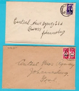 SOUTH WEST AFRICA 2 covers 1945 Walvis Bay, Kalkfeld to Johannesburg, SA - Picture 1 of 2