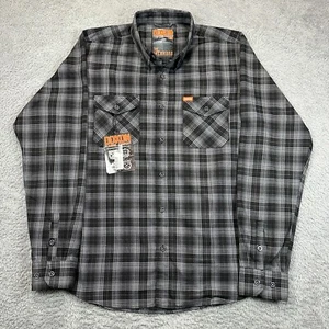 Dixxon Flannel Shirt 2XLT Mens Black Gray Backroad Biker NWT - Picture 1 of 8