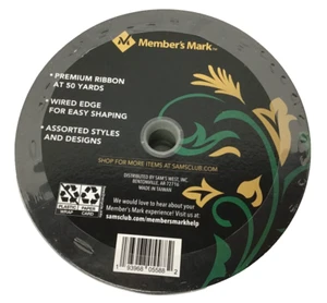 Members Mark Marineblau und Gold Glitzer 1,5 Zoll x 50 Yards Drahtkante Band - Bild 1 von 4