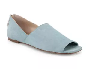 Botkier New York Size 5.5 M Maxine Peep Toe Flats Leather Seafoam Retail $118 - Picture 1 of 4