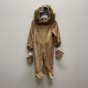 Cuddly Lion Halloween Costume Infant 12-24 Months Gloves Hat Faux Fur Snaps - Picture 1 of 12