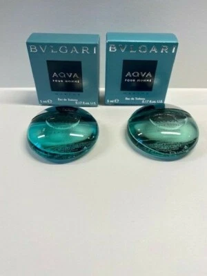 Mini Bvlgari Aqva Marine edt (Juego de 2) 0,17 oz. cada nuevo con cajas Foto 1 de 2