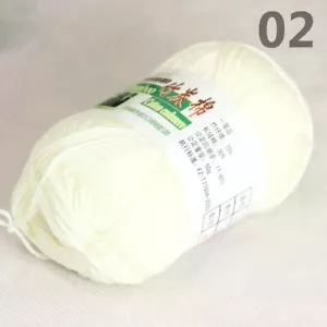 1ball×50g Soft Natural Smooth Bamboo Cotton hand Knitting Yarn 902 off White - Picture 1 of 24