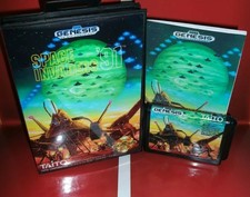 Space Invaders 91-( mega drive)Sega Genesis Game Cartridge Box And Manual
