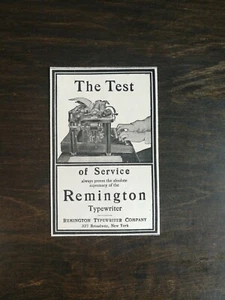 Máquina de escribir Remington 1903 vintage The Test of Service anuncio original 1021 - Imagen 1 de 1