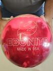 Pink White Swirl Ebonite Maxim Bowling Ball, 11.2 Lbs W Bag.