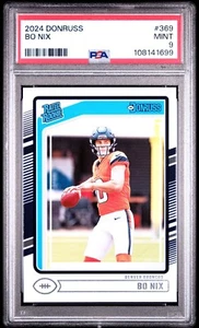 2024 Panini Donruss Bo Nix #369 PSA 9 MINT Rated Rookie RC Denver Broncos - Picture 1 of 2