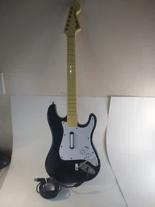 *PARTS Fender Stratocaster Harmonix Rock Band 822152 Black Guitar Xbox 360 Wired - Picture 1 of 6