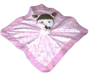Garanimals MY BEST FRIEND Pink Security Blanket Plush Brown Hair Doll Polka Dots - Picture 1 of 4