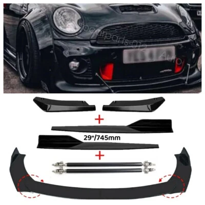 Car Front Rear Bumper Lip Spoiler Splitter Kits For Mini Cooper Paceman Black US Foto 1 de 4
