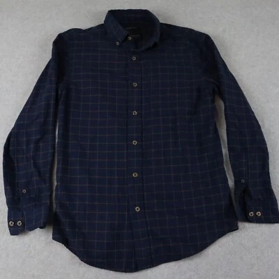 Christian Lacroix Flannel Shirt Mens Medium Modern Fit Button Blue Long Sleeve - Image 1 of 4