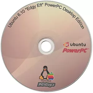 Ubuntu 6.10 Edgy Eft PowerPC Desktop Edition CD Install Apple Mac G3 G4 G5 iMac - Picture 1 of 1