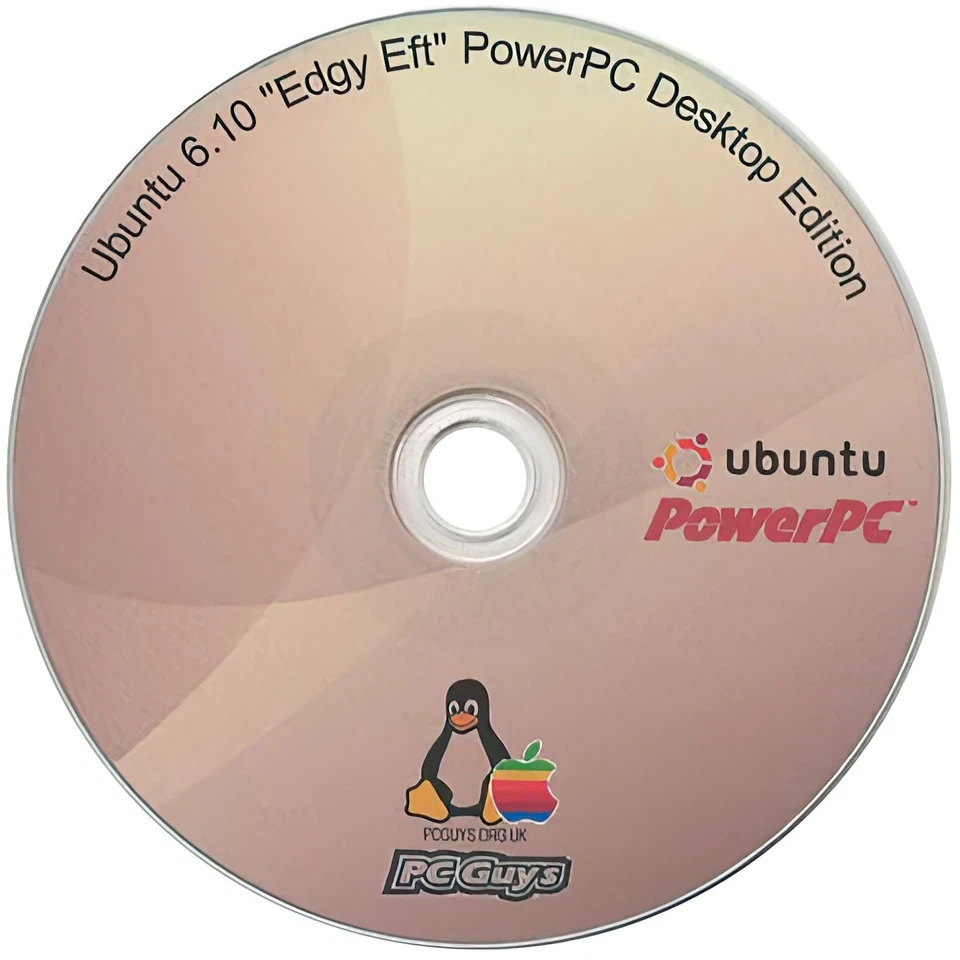 Ubuntu 6.10 Edgy Eft PowerPC Desktop Edition CD Install Apple Mac G3 G4 G5 iMac - Image 1 of 1