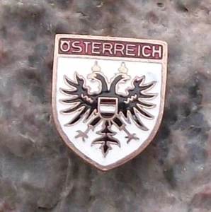 Vintage Austria Double Headed Eagle Heraldic Crest Coat of Arms Pin Badge - Picture 1 of 2