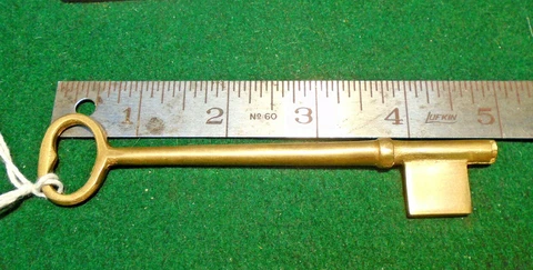 4 7/8" BRASS BIT KEY BLANK - PERFECT for OLD RIM LOCKS (33087) Cover