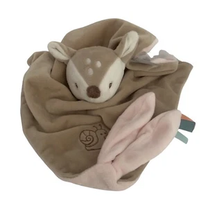 NATTOU tan pink deer fawn reindeer Lovey new baby blanket knot pacifier holder - Picture 1 of 10