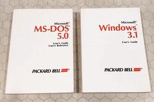 Packard Bell Microsoft MS-DOS 5.0 & Windows 3.1 manuals, 1991-1992, user guides - Picture 1 of 3