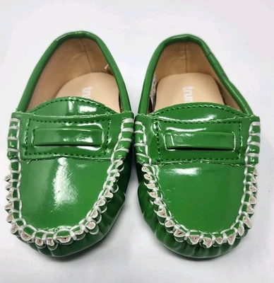 NUEVO Mocasines Trompette Too Verde Zapatos de Bebé 6-12 Meses Imitación Cuero Mocasines Foto 1 de 4