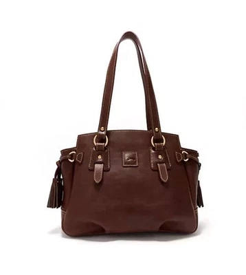 Brand New! Dooney & Bourke Florentine Leather Chestnut Small Winged Shopper - Image 1 of 4