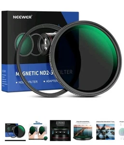 NEEWER 58mm Magnetic Variable ND Filter ND2-ND32 with Magnetic Adapter Ring - Picture 1 of 9