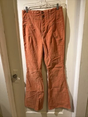 Pantalones acampanados de pana We The Free People Jayde tiro alto coñac naranja talla 30 Foto 1 de 4
