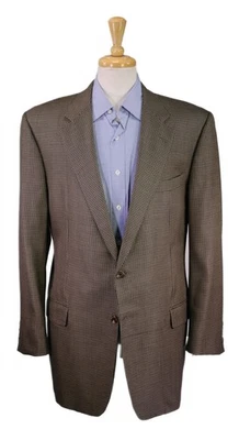 Blazer Abrigo Deportivo Hickey-Freeman Negro Dorado Tejido Lana Seda 2-Btn 43L Foto 1 de 4