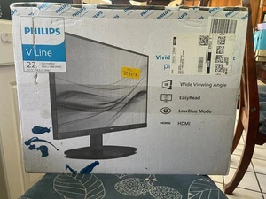 PHILIPS 22” V Line Class Thin Full HD (1920 x 1080) Monitor 100Hz Refresh Rate - Picture 1 of 3