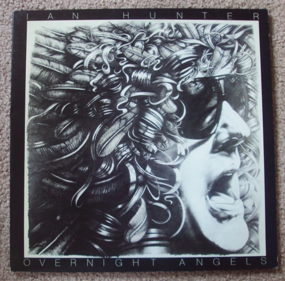 IAN HUNTER Overnight Angels LP glam-rock UK import Mott The Hoople Earl Slick Foto 1 de 1