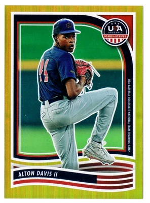 1/10 Panini 2024 USA Baseball Stars & Stripes Gold #149 Alton Davis II Rookie - Image 1 of 2