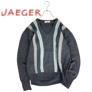 Jaeger Vintage Knit Sweater 70s Made in Scotland Men's Size L Used - Picture 1 of 8
