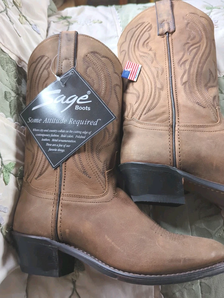 Botas vaqueras occidentales Abilene Sage para mujer talla 7 M nuevas Foto 1 de 4