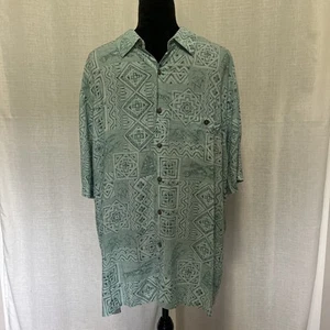 Windham Pointe Shirt Mens XL Green Boat Anchors Lobster Geometric Tropical Print - Picture 1 of 7