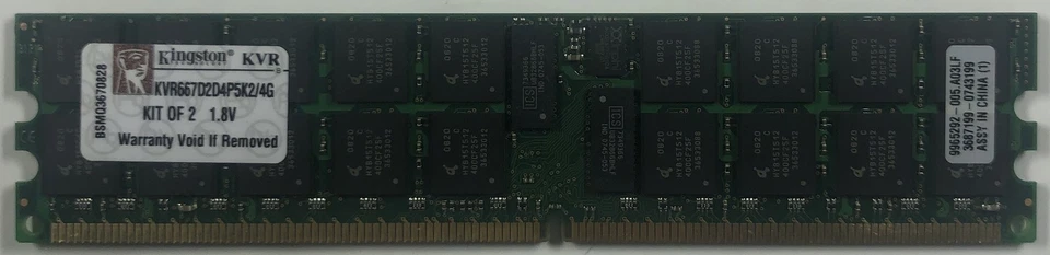 Kingston KVR667D2D4P5K2/4G 2GB DDR2 Server RAM Memory - Image 1 of 1