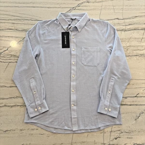 Western Rise Men's Large Limitless Merino Button-Down Shirt Light Blue Heather - Picture 1 of 17