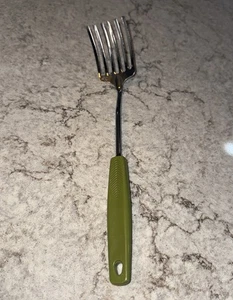 Vintage Foley Fork Pastry Blender Whisk 6 Tines Green Handle Stainless Steel - Picture 1 of 7
