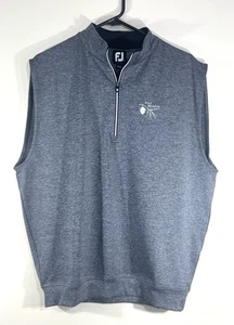 FootJoy FJ Mens Medium Gray 1/4 Zip Pullover Performance Golf Vest Course Logo - Picture 1 of 12
